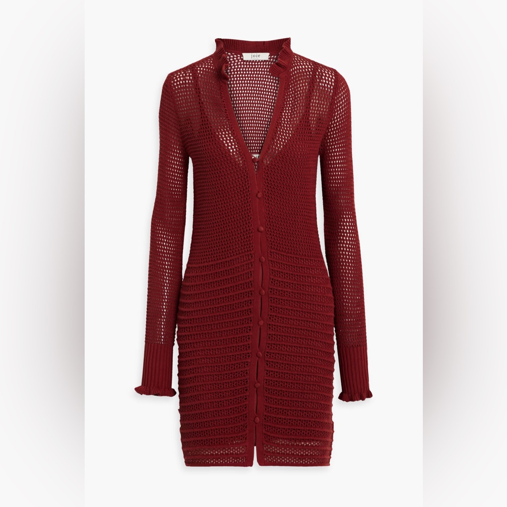 Joie Torrens Open-Knit Cotton Mini Dress